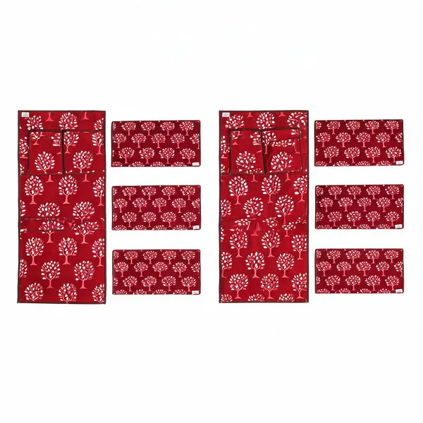 Maroon_Polyester_Fabric_Fridge_Top_Cover_Combo_Set_For_Home