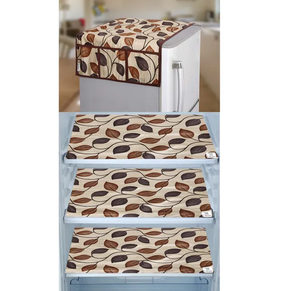 Brown_Polyester_Fabric_Fridge_Top_Cover_Combo_Set_For_Home