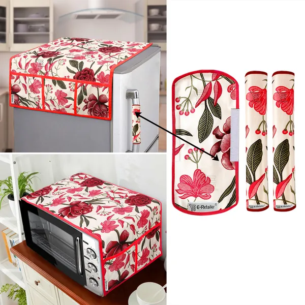 Red_Polyester_Fabric_Fridge_Top_Cover_For_Home