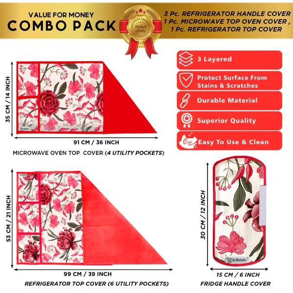 Red_Polyester_Fabric_Fridge_Top_Cover_For_Home