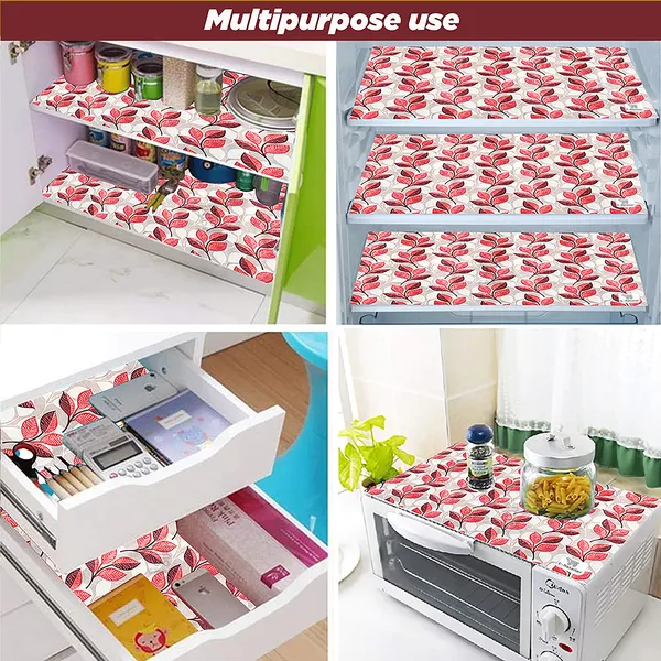 Multicolor_3-Layer_PolyesterWith_Premium_Pvc_Fridge_Top_Cover_With_4_Pc._Fridge_Mats_For_Home