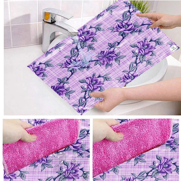 Purple_3-Layer_PolyesterWith_Premium_Pvc_Fridge_Top_Cover_With_4_Pc._Fridge_Mats_For_Home