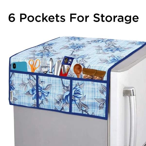 Blue_3-Layer_PolyesterWith_Premium_Pvc_Fridge_Top_Cover_With_6_Pc._Fridge_Mats_For_Home