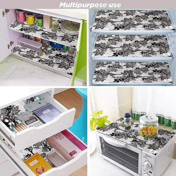Black_3-Layer_PolyesterWith_Premium_Pvc_Fridge_Top_Cover_With_6_Pc._Fridge_Mats_For_Home