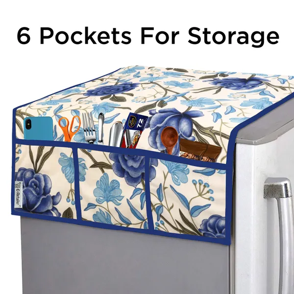 Blue_3-Layer_PolyesterWith_Premium_Pvc_Fridge_Top_Cover_With_6_Pc._Fridge_Mats_For_Home