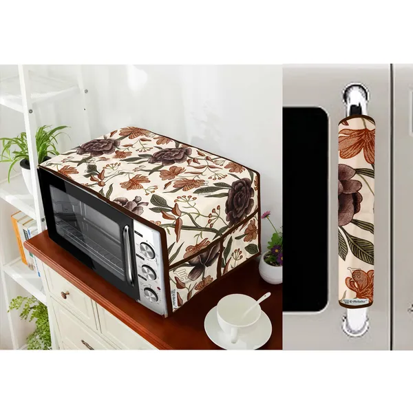 Brown_Polyester_Fabric_Microwave_Cover_&_Handle_Cover_Combo_For_Home