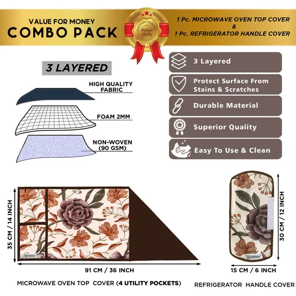Brown_Polyester_Fabric_Microwave_Cover_&_Handle_Cover_Combo_For_Home