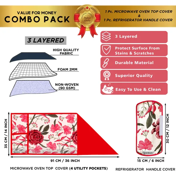 Red_Polyester_Fabric_Microwave_Cover_&_Handle_Cover_Combo_For_Home