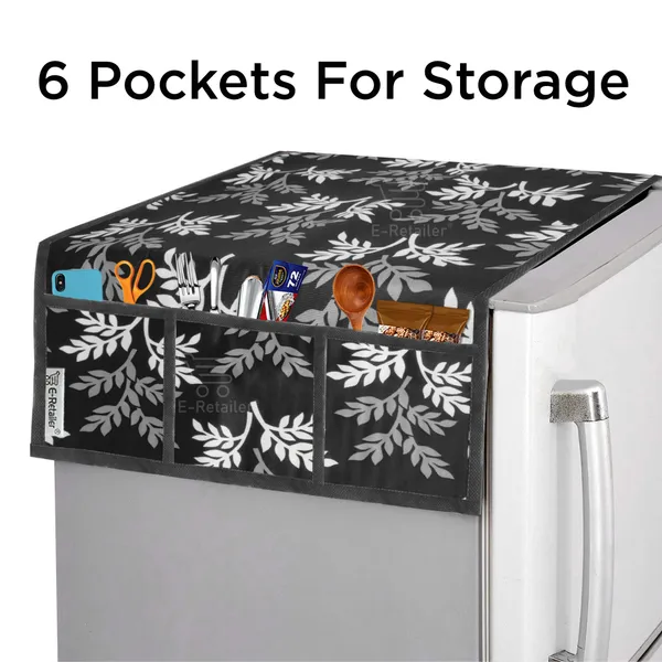 Black_3-Layer_PolyesterFront_Loading_Washing_Machine_Cover_&_Fridge_Top_Cover_Set_For_Home