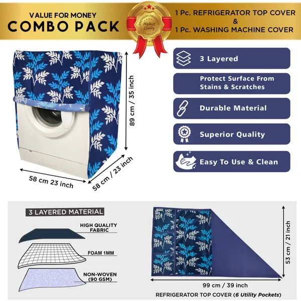 Blue_3-Layer_PolyesterFront_Loading_Washing_Machine_Cover_&_Fridge_Top_Cover_Set_For_Home