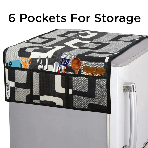 Black_3-Layer_PolyesterFront_Loading_Washing_Machine_Cover_&_Fridge_Top_Cover_Set_For_Home
