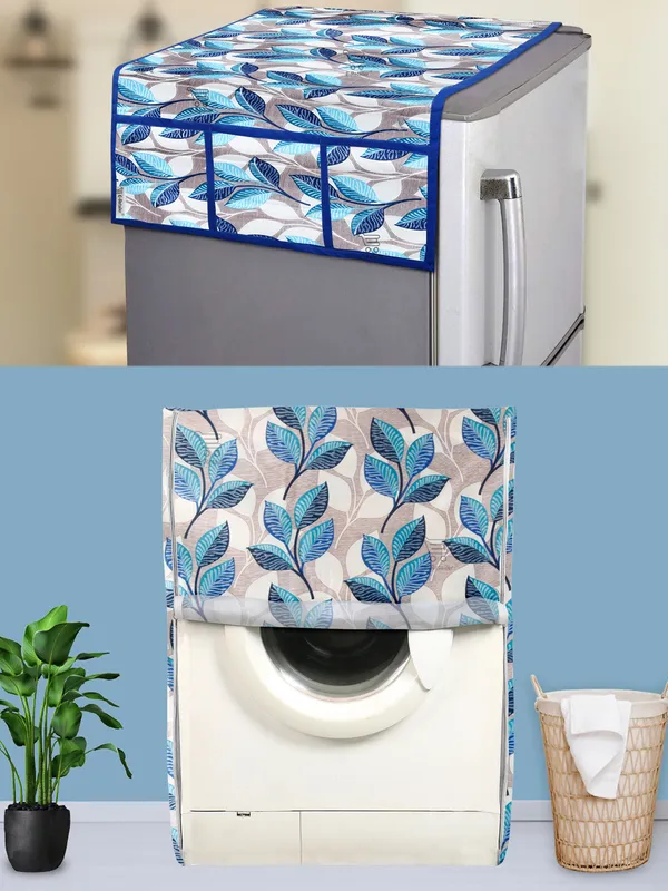 Blue_3-Layer_PolyesterFront_Loading_Washing_Machine_Cover_&_Fridge_Top_Cover_Set_For_Home