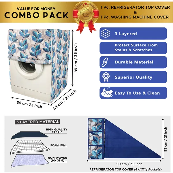 Blue_3-Layer_PolyesterFront_Loading_Washing_Machine_Cover_&_Fridge_Top_Cover_Set_For_Home