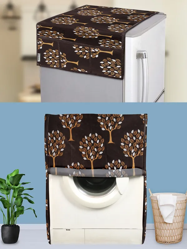 Brown_3-Layer_PolyesterFront_Loading_Washing_Machine_Cover_&_Fridge_Top_Cover_Set_For_Home