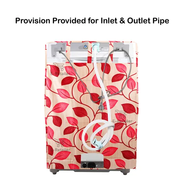 Red_3-Layer_PolyesterFront_Loading_Washing_Machine_Cover_&_Fridge_Top_Cover_Set_For_Home