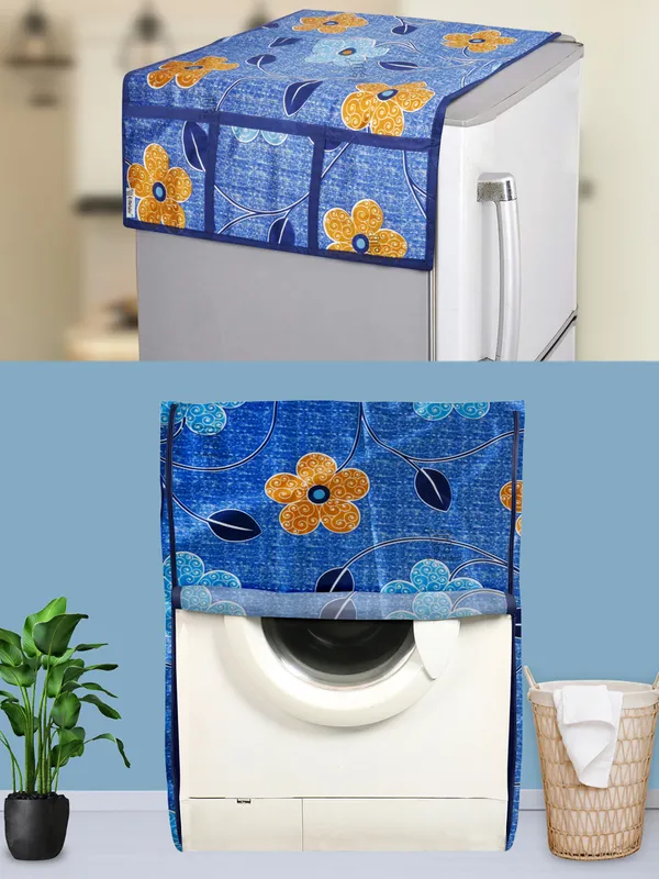 Blue_3-Layer_PolyesterFront_Loading_Washing_Machine_Cover_&_Fridge_Top_Cover_Set_For_Home