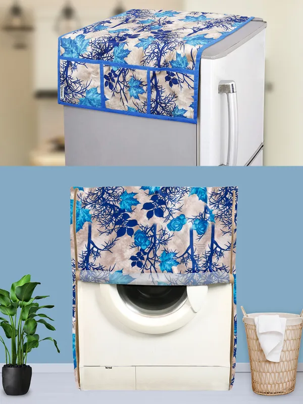 Blue_3-Layer_PolyesterFront_Loading_Washing_Machine_Cover_&_Fridge_Top_Cover_Set_For_Home