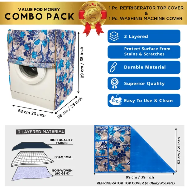 Blue_3-Layer_PolyesterFront_Loading_Washing_Machine_Cover_&_Fridge_Top_Cover_Set_For_Home