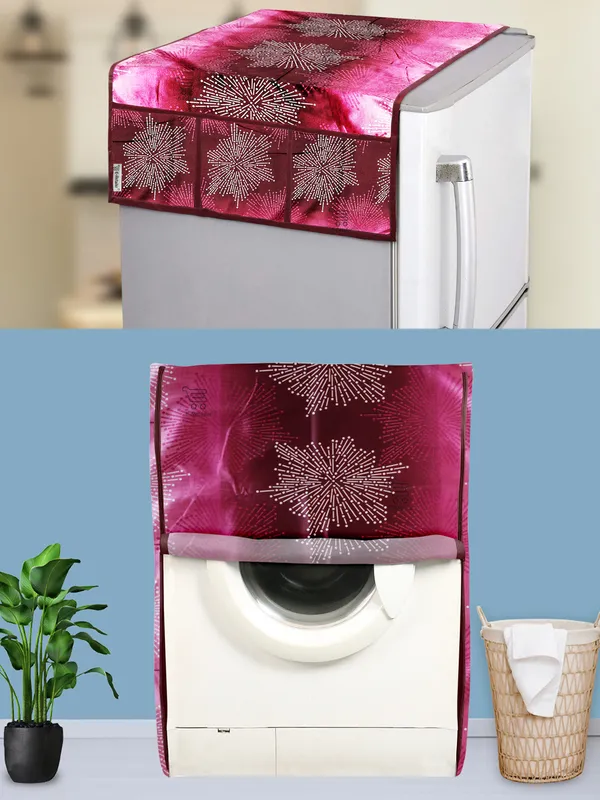 Brown_3-Layer_PolyesterFront_Loading_Washing_Machine_Cover_&_Fridge_Top_Cover_Set_For_Home