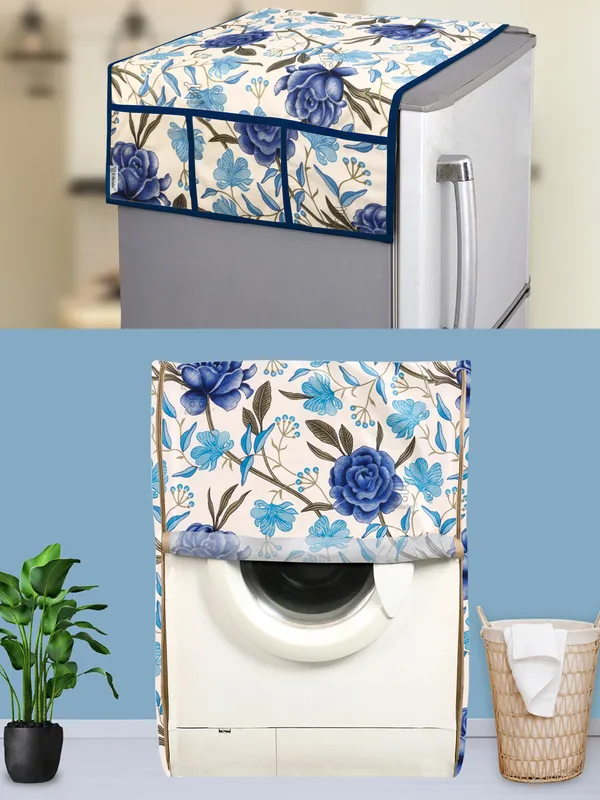 Blue_3-Layer_PolyesterFront_Loading_Washing_Machine_Cover_&_Fridge_Top_Cover_Set_For_Home
