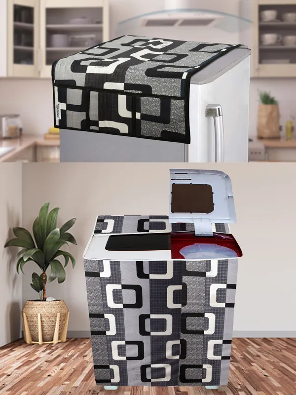 Black_3-Layer_PolyesterSemi-Automatic_Washing_Machine_Cover_&_Fridge_Top_Cover_Set_For_Home
