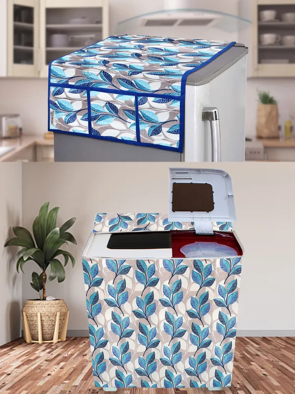 Blue_3-Layer_PolyesterSemi-Automatic_Washing_Machine_Cover_&_Fridge_Top_Cover_Set_For_Home