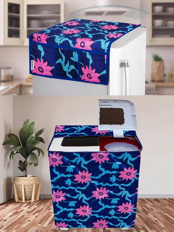 Blue_3-Layer_PolyesterSemi-Automatic_Washing_Machine_Cover_&_Fridge_Top_Cover_Set_For_Home