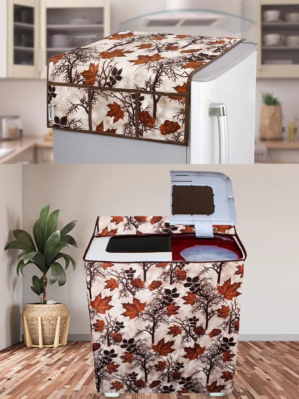 Brown_3-Layer_PolyesterSemi-Automatic_Washing_Machine_Cover_&_Fridge_Top_Cover_Set_For_Home
