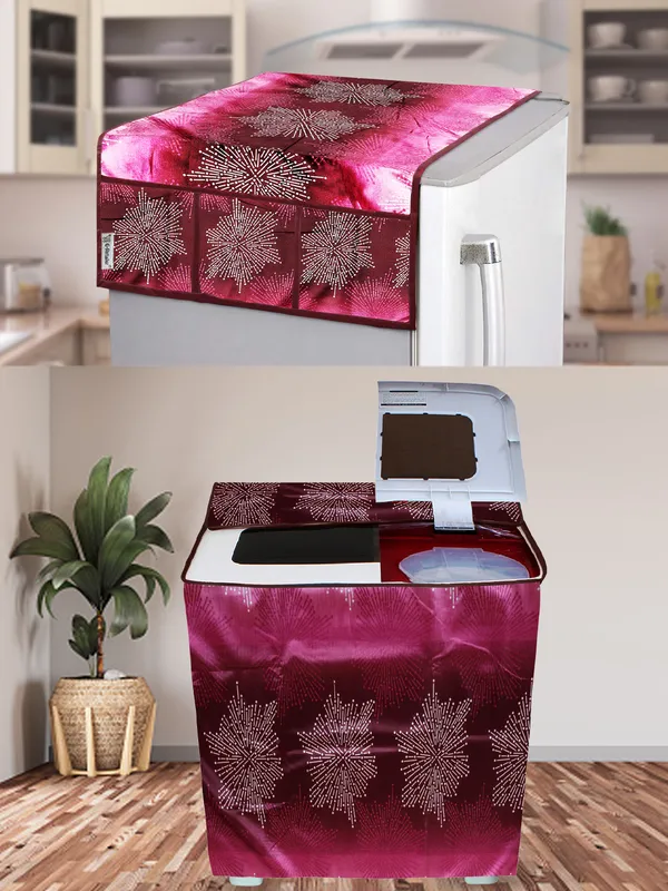 Brown_3-Layer_PolyesterSemi-Automatic_Washing_Machine_Cover_&_Fridge_Top_Cover_Set_For_Home
