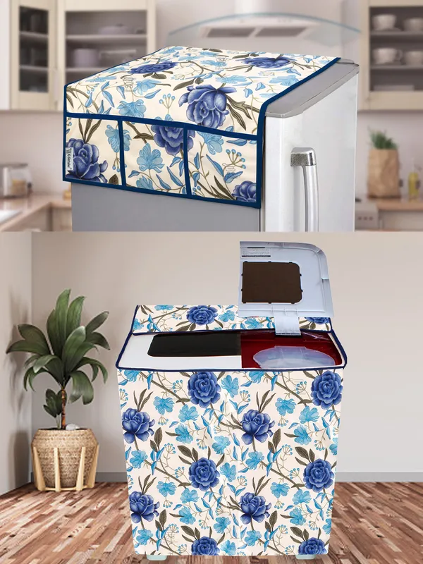Blue_3-Layer_PolyesterSemi-Automatic_Washing_Machine_Cover_&_Fridge_Top_Cover_Set_For_Home