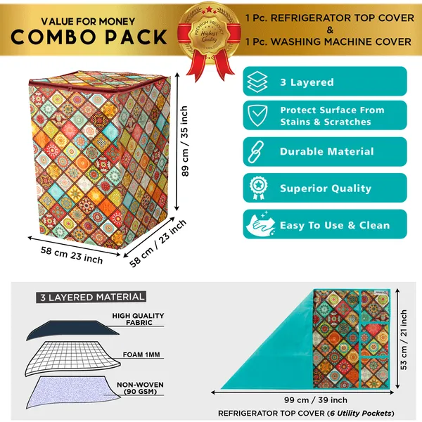 Multicolor_3-Layer_PolyesterTop_Load_And_Fully_Automatic_Washing_Machine_Cover_&_Fridge_Top_Cover_Set_For_Home