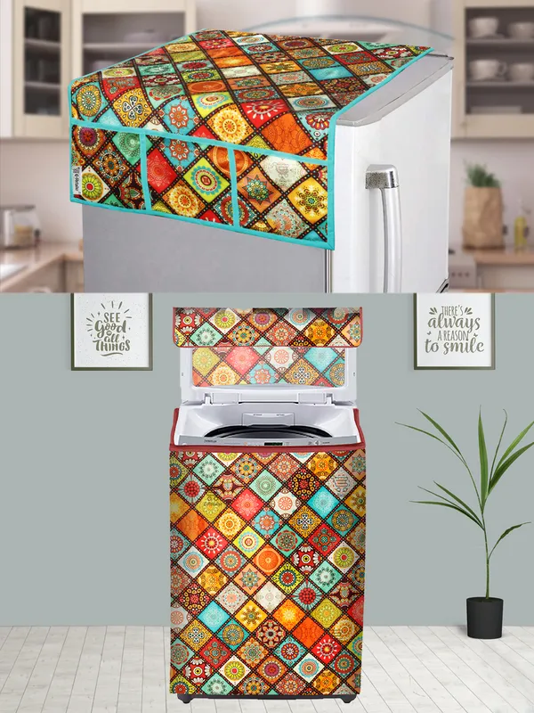 Multicolor_3-Layer_PolyesterTop_Load_And_Fully_Automatic_Washing_Machine_Cover_&_Fridge_Top_Cover_Set_For_Home