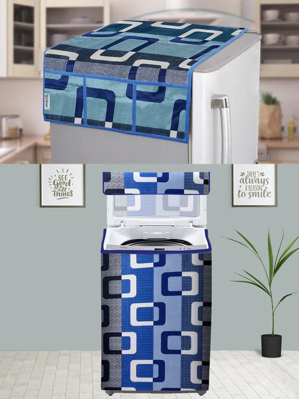 Blue_3-Layer_PolyesterTop_Load_And_Fully_Automatic_Washing_Machine_Cover_&_Fridge_Top_Cover_Set_For_Home