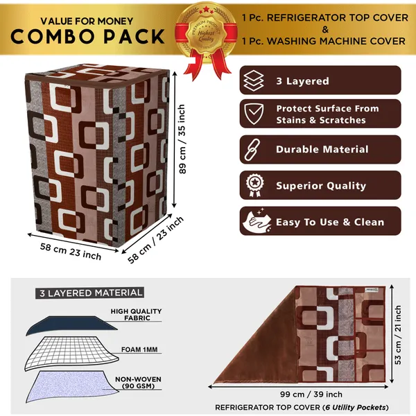 Brown_3-Layer_PolyesterTop_Load_And_Fully_Automatic_Washing_Machine_Cover_&_Fridge_Top_Cover_Set_For_Home