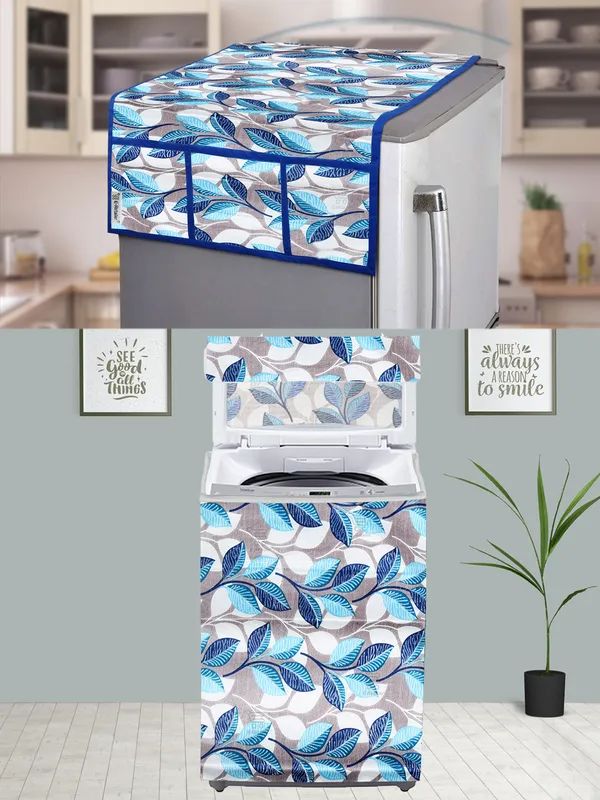 Blue_3-Layer_PolyesterTop_Load_And_Fully_Automatic_Washing_Machine_Cover_&_Fridge_Top_Cover_Set_For_Home