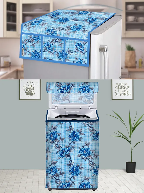 Blue_3-Layer_PolyesterTop_Load_And_Fully_Automatic_Washing_Machine_Cover_&_Fridge_Top_Cover_Set_For_Home