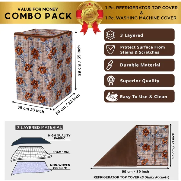 Brown_3-Layer_PolyesterTop_Load_And_Fully_Automatic_Washing_Machine_Cover_&_Fridge_Top_Cover_Set_For_Home