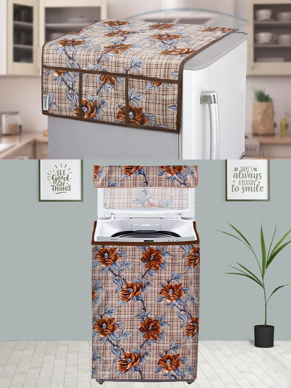 Brown_3-Layer_PolyesterTop_Load_And_Fully_Automatic_Washing_Machine_Cover_&_Fridge_Top_Cover_Set_For_Home