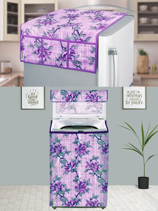 Purple_3-Layer_PolyesterTop_Load_And_Fully_Automatic_Washing_Machine_Cover_&_Fridge_Top_Cover_Set_For_Home