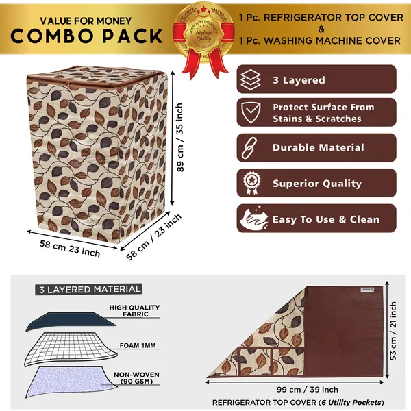 Brown_3-Layer_PolyesterTop_Load_And_Fully_Automatic_Washing_Machine_Cover_&_Fridge_Top_Cover_Set_For_Home