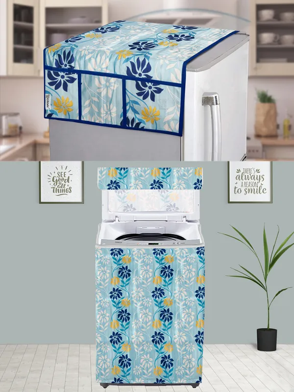 Blue_3-Layer_PolyesterTop_Load_And_Fully_Automatic_Washing_Machine_Cover_&_Fridge_Top_Cover_Set_For_Home