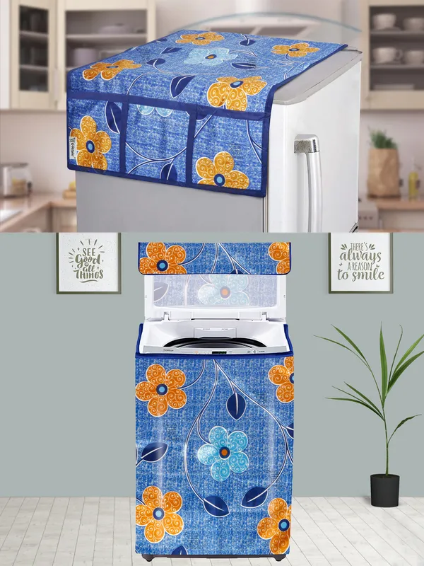 Blue_3-Layer_PolyesterTop_Load_And_Fully_Automatic_Washing_Machine_Cover_&_Fridge_Top_Cover_Set_For_Home