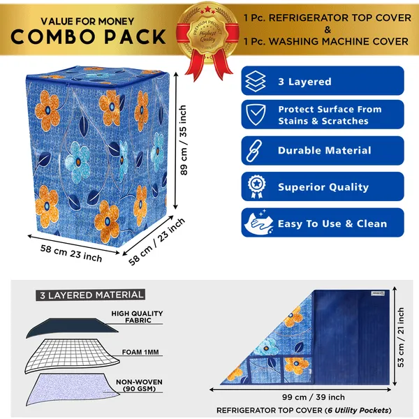 Blue_3-Layer_PolyesterTop_Load_And_Fully_Automatic_Washing_Machine_Cover_&_Fridge_Top_Cover_Set_For_Home