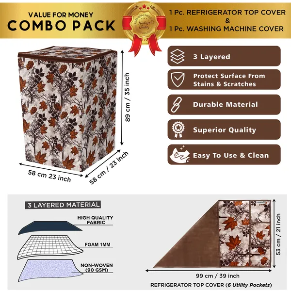 Brown_3-Layer_PolyesterTop_Load_And_Fully_Automatic_Washing_Machine_Cover_&_Fridge_Top_Cover_Set_For_Home