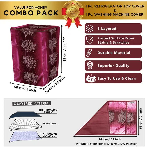 Brown_3-Layer_PolyesterTop_Load_And_Fully_Automatic_Washing_Machine_Cover_&_Fridge_Top_Cover_Set_For_Home