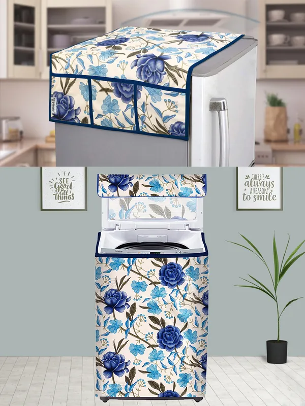 Blue_3-Layer_PolyesterTop_Load_And_Fully_Automatic_Washing_Machine_Cover_&_Fridge_Top_Cover_Set_For_Home