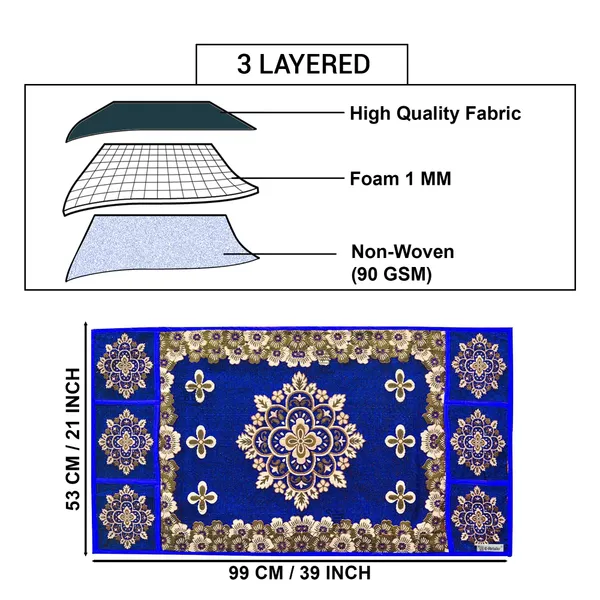 Blue_Polyester_Fabric_Fridge_Top_Cover_For_Home