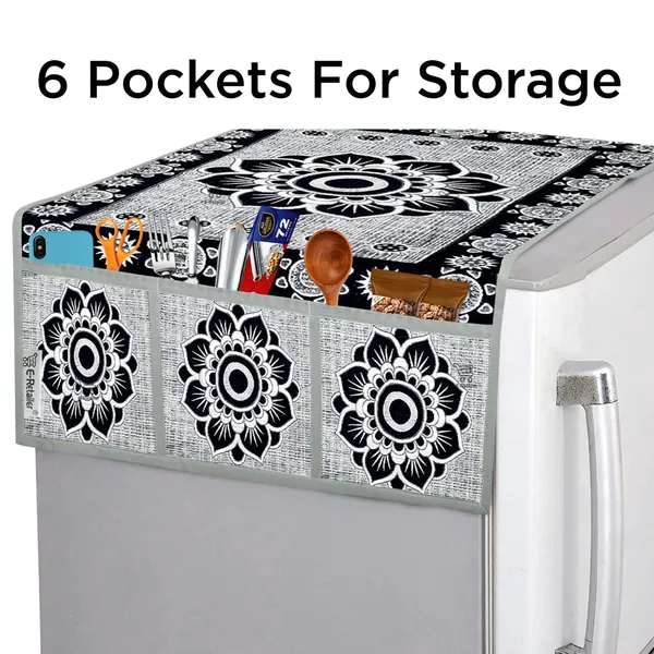 Black_Polyester_Fabric_Fridge_Top_Cover_For_Home