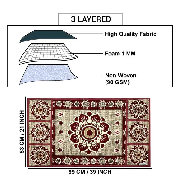 Maroon_Polyester_Fabric_Fridge_Top_Cover_For_Home