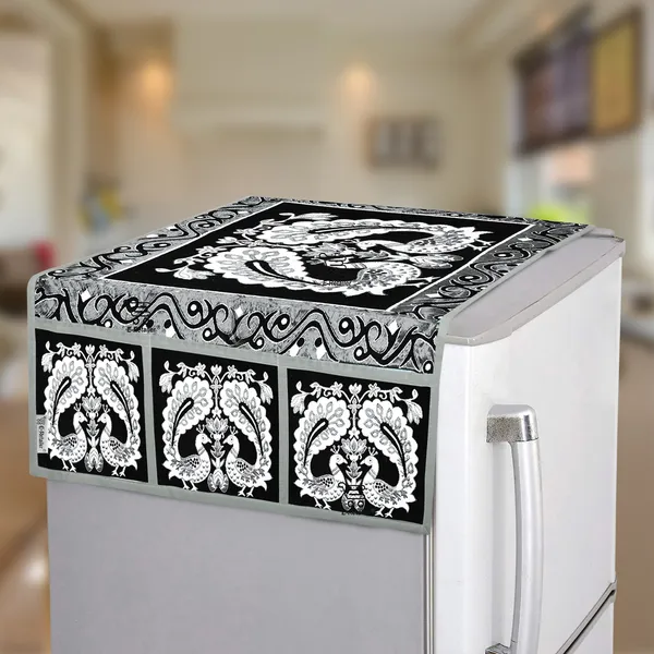 Black_Polyester_Fabric_Fridge_Top_Cover_For_Home